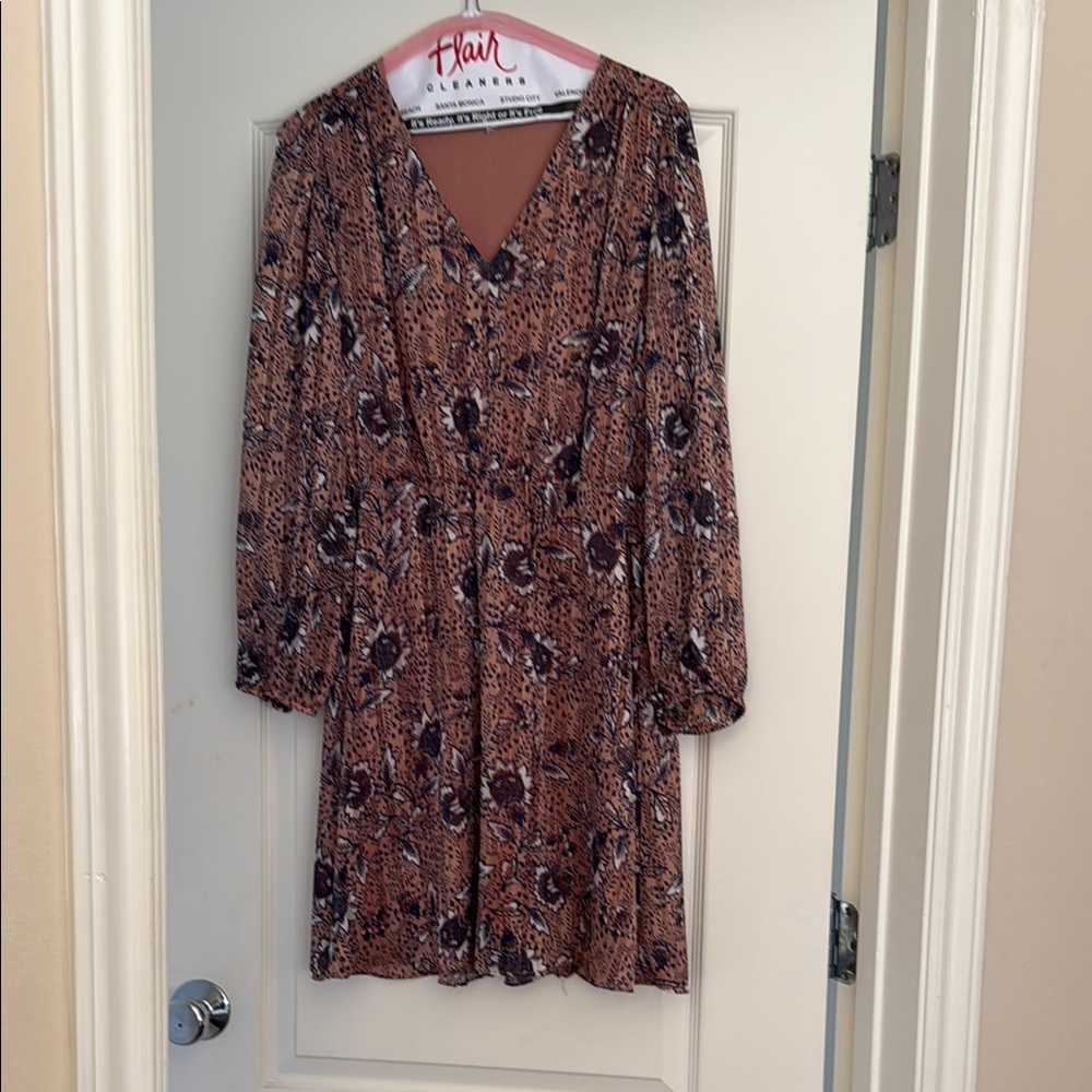 Collective Concepts Brown Red Wrap Sundress